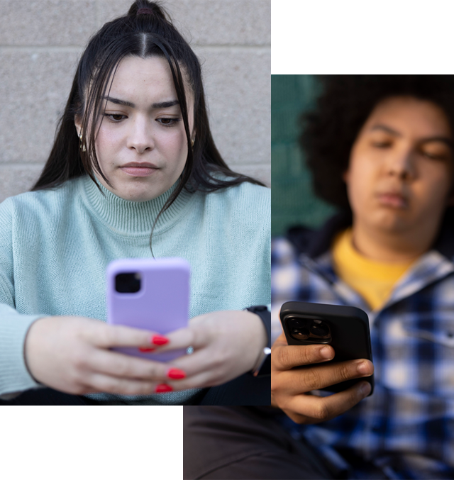 Image de jeunes qui textent